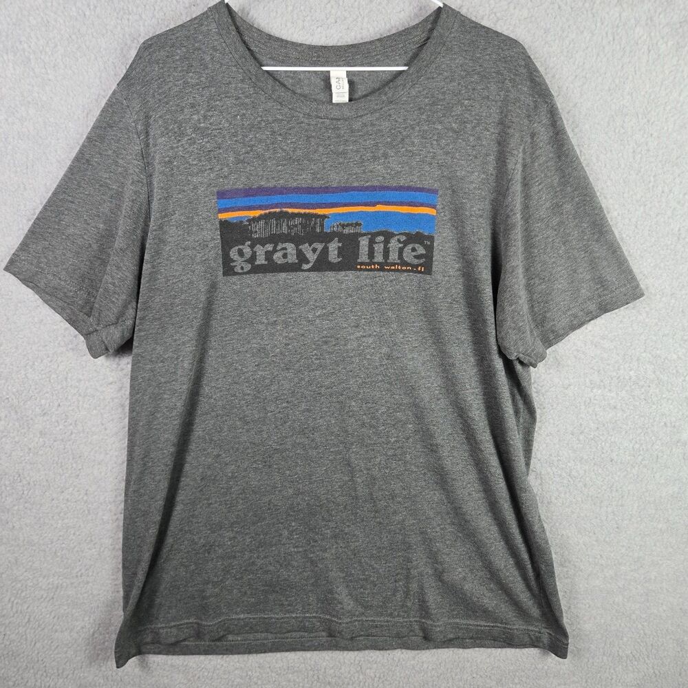 Grayt Life South Walton FL Graphic T-Shirt Gray Bella Canvas Mens Size XL 30A